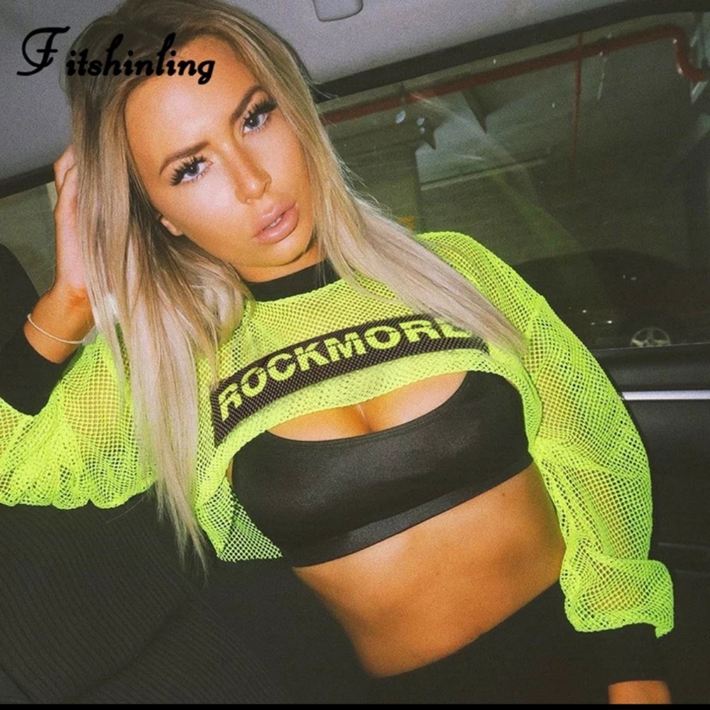 Mesh crop top/.PRICE FIRM